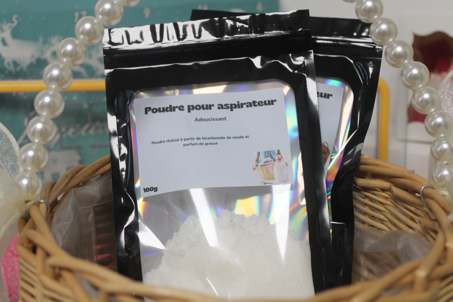 Poudre pour aspirateur adoucissant